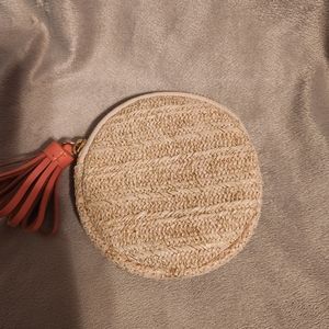 Anthropologie Woven Round Coin Purse